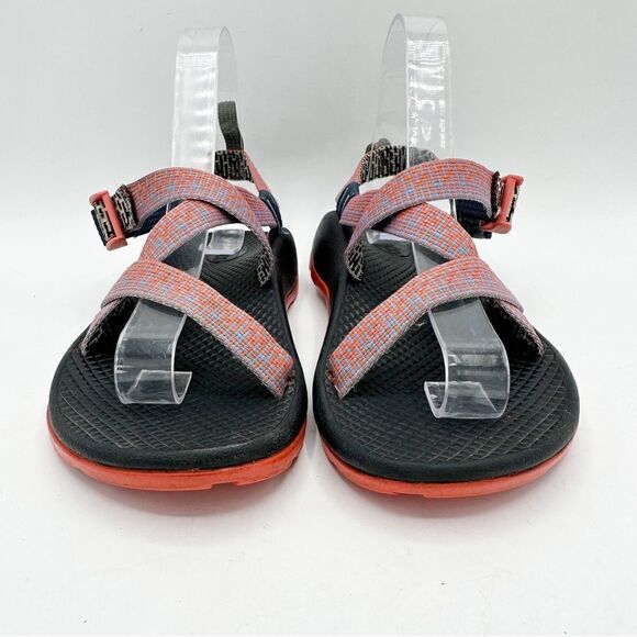 Chaco Kids Waterproof Sport Swim Hiking Sandals Orange Blue Size 4 - Picture 4 of 12